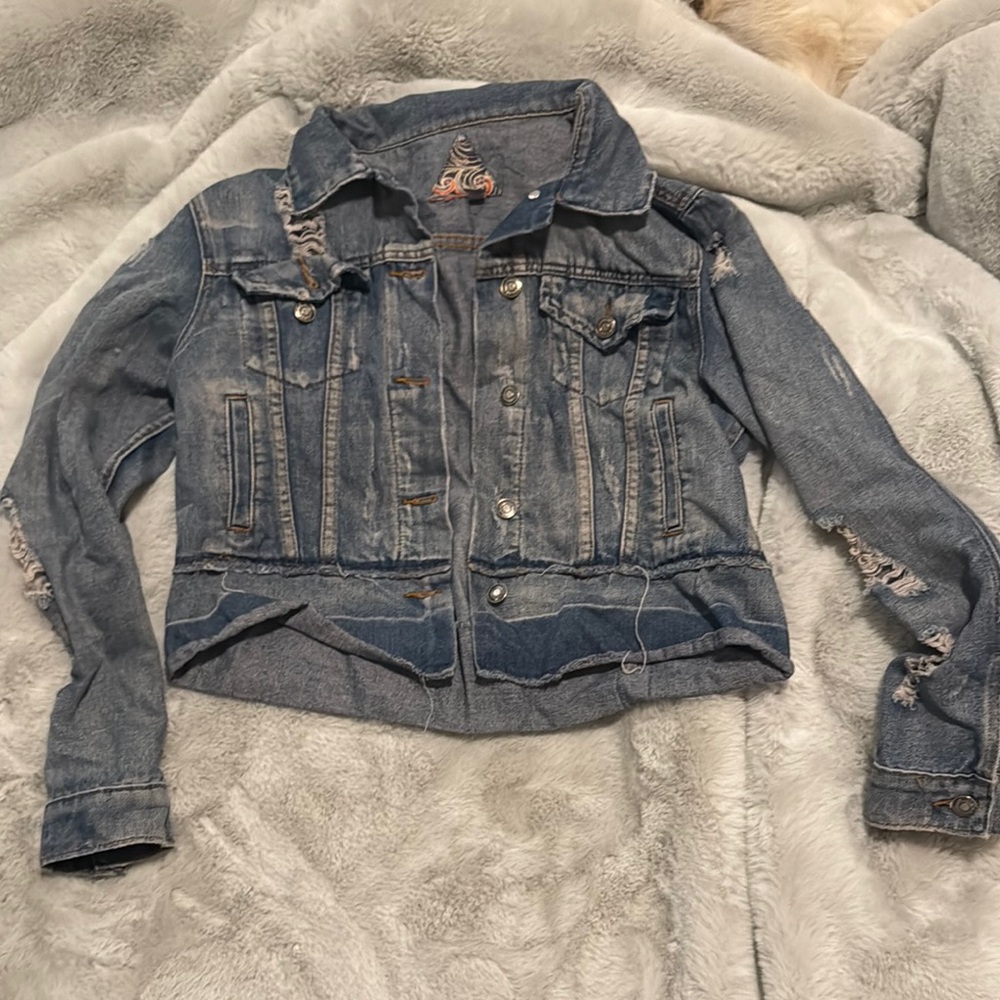 Signature8 Blue Jean Jacket Cropped Vintage